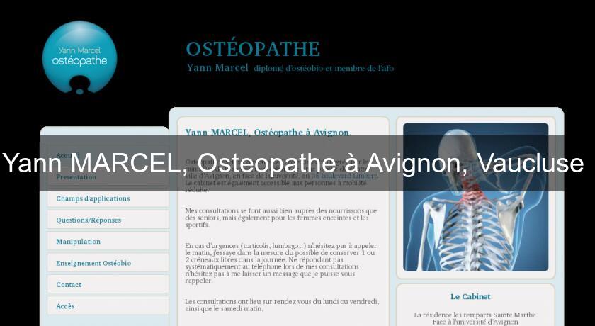 Yann MARCEL, Osteopathe à Avignon, Vaucluse Yann MARCEL, Osteopathe à Avignon, Vaucluse