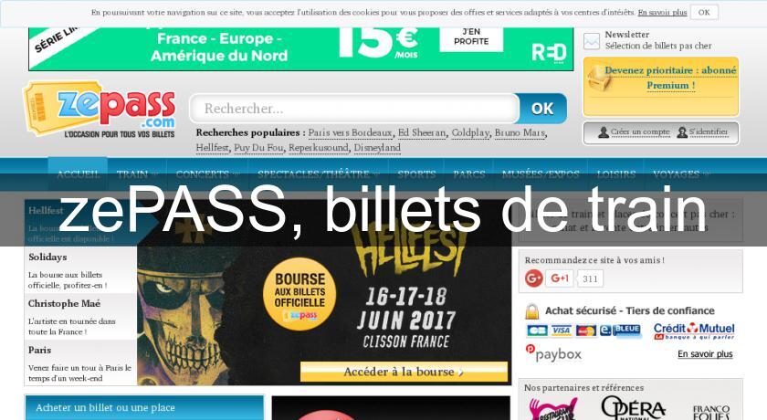 zePASS, billets de train zePASS, billets de train
