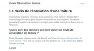 Informations sur le prix d'une rénovation de toiture