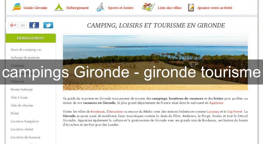 campings Gironde - gironde tourisme campings Gironde - gironde tourisme