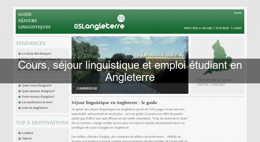 Cours, séjour linguistique et emploi étudiant en Angleterre Cours, séjour linguistique et emploi étudiant en Angleterre