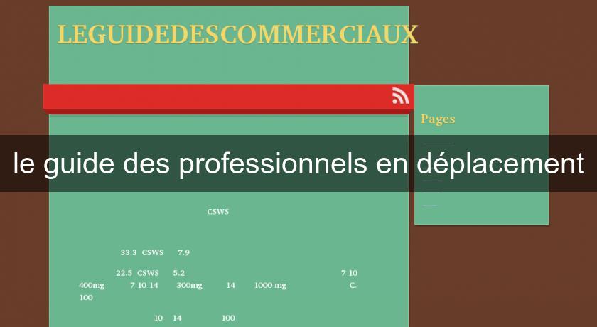 le guide des professionnels en déplacement le guide des professionnels en déplacement