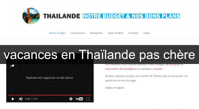 vacances en Thaïlande pas chère vacances en Thaïlande pas chère