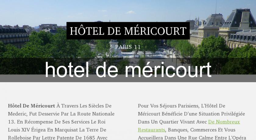 hotel de méricourt hotel de méricourt