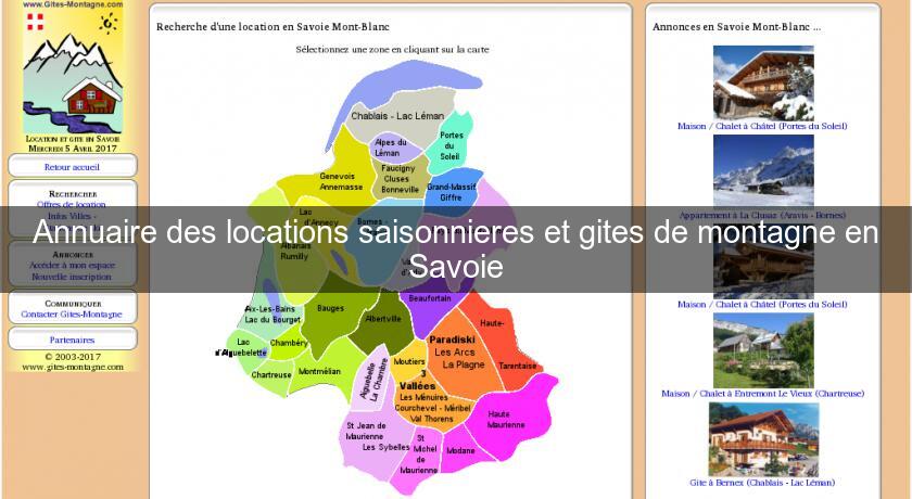 Annuaire des locations saisonnieres et gites de montagne en Savoie Annuaire des locations saisonnieres et gites de montagne en Savoie