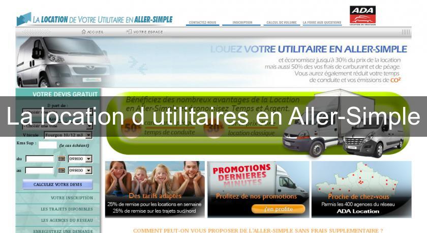 La location d'utilitaires en Aller-Simple La location d'utilitaires en Aller-Simple