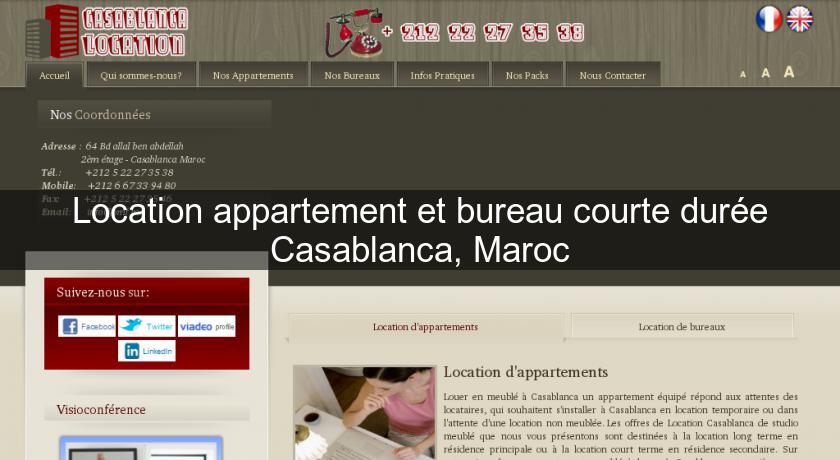 Location appartement et bureau courte durée Casablanca, Maroc Location appartement et bureau courte durée Casablanca, Maroc