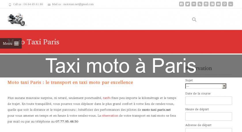Taxi moto à Paris Taxi moto à Paris