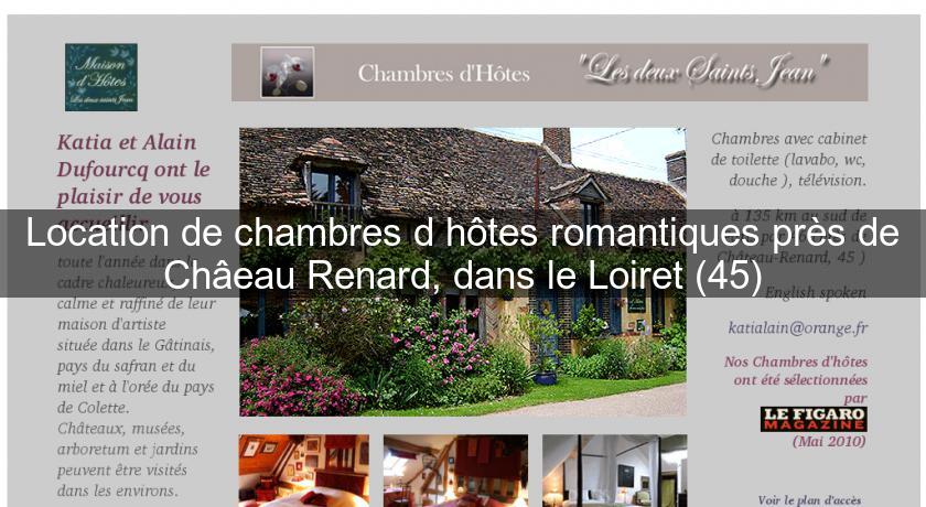 Location de chambres d'hôtes romantiques près de Châeau Renard, dans le Loiret (45) Location de chambres d'hôtes romantiques près de Châeau Renard, dans le Loiret (45)