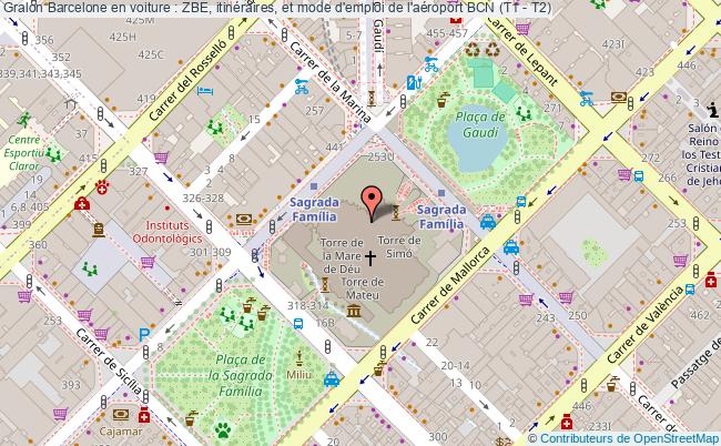 plan Barcelone En Voiture : Zbe, Itinéraires, Et Mode D'emploi De L'aéroport Bcn (t1 - T2)