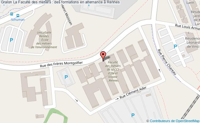 plan La Faculté Des Métiers : Des Formations En Alternance à Rennes