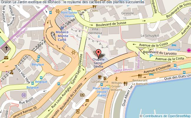 plan Le Jardin Exotique De Monaco : Le Royaume Des Cactées Et Des Plantes Succulentes