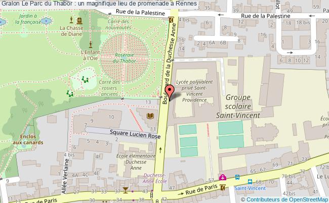 plan Le Parc Du Thabor : Un Magnifique Lieu De Promenade à Rennes