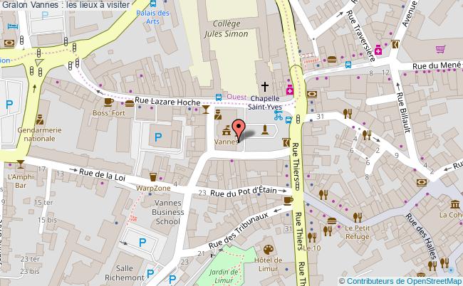 plan Vannes : Les Lieux à Visiter