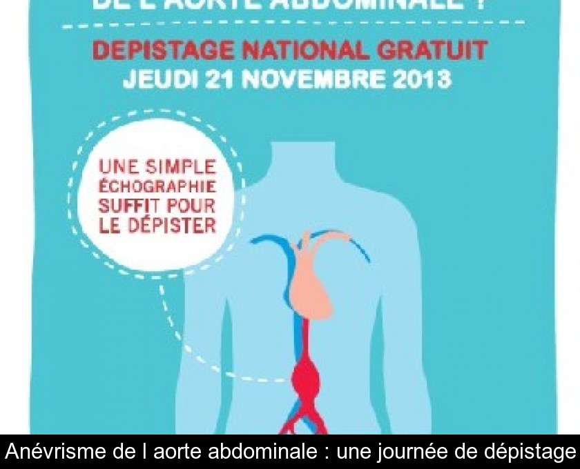 Anévrisme de l'aorte abdominale : une journée de dépistage Anévrisme de l'aorte abdominale : une journée de dépistage
