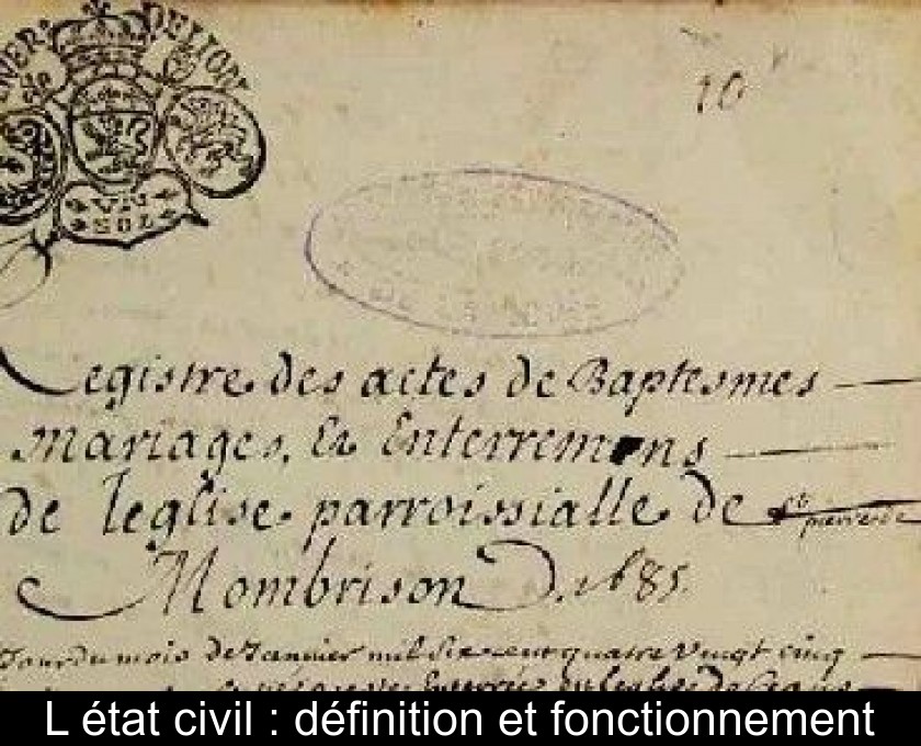 L'état civil : définition et fonctionnement L'état civil : définition et fonctionnement
