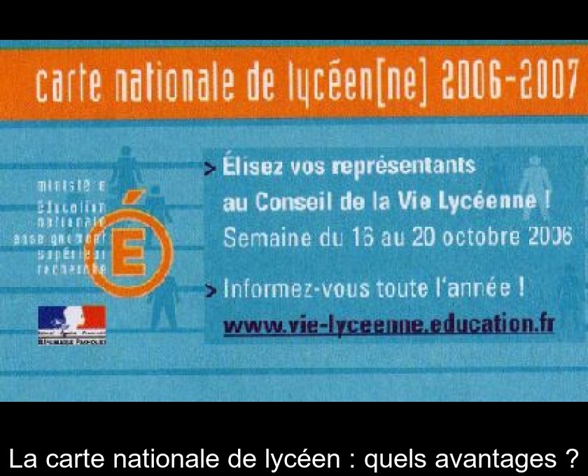 La carte nationale de lycéen : quels avantages ?