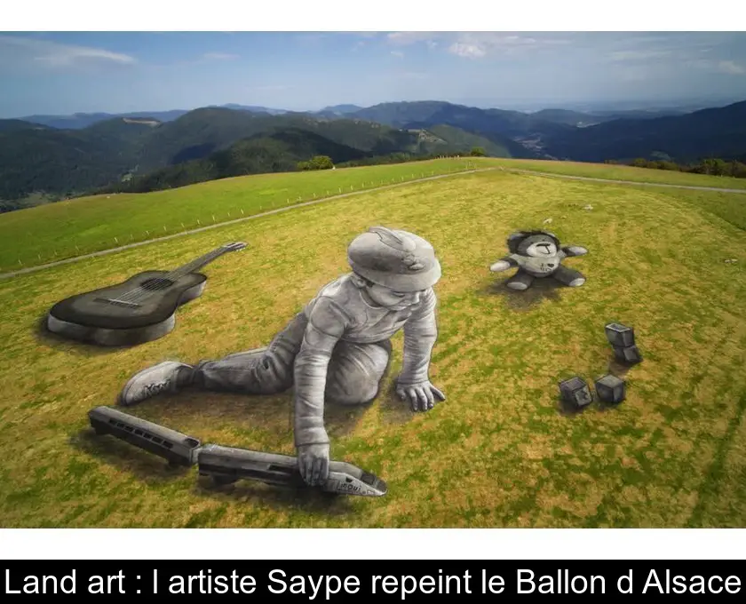 Land art : l'artiste Saype repeint le Ballon d'Alsace