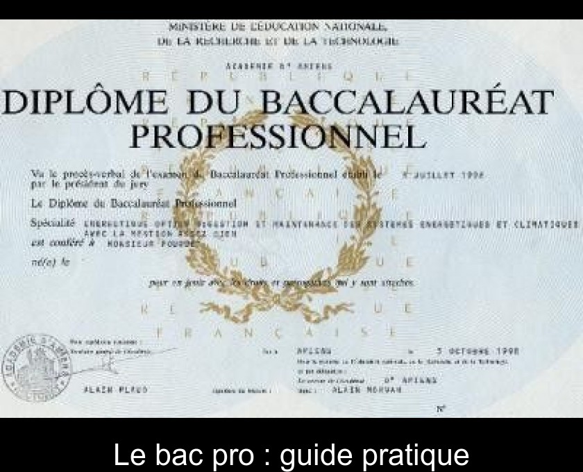 Le bac pro : guide pratique Le bac pro : guide pratique