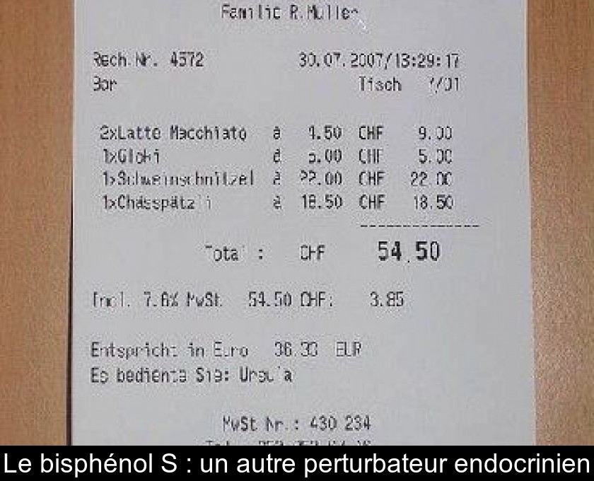 Le bisphénol S : un autre perturbateur endocrinien Le bisphénol S : un autre perturbateur endocrinien