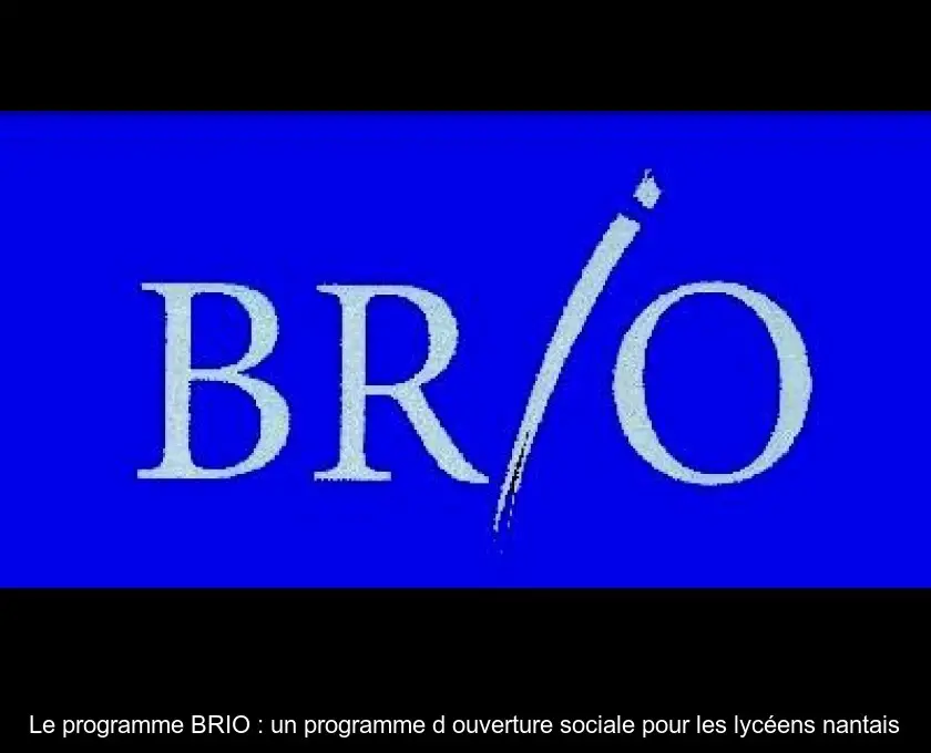 Le programme BRIO : un programme d'ouverture sociale pour les lycéens nantais