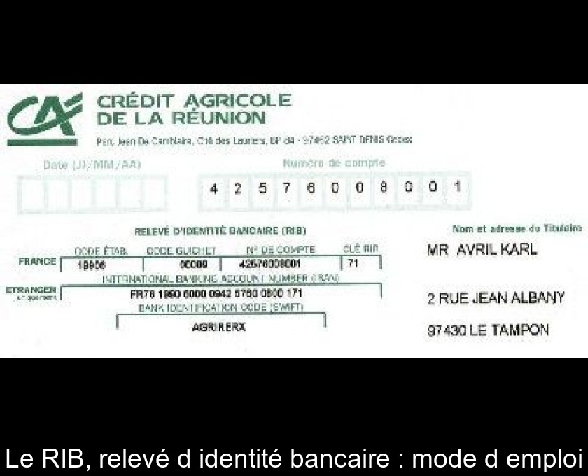 Le Rib Releve D Identite Bancaire Mode D Emploi