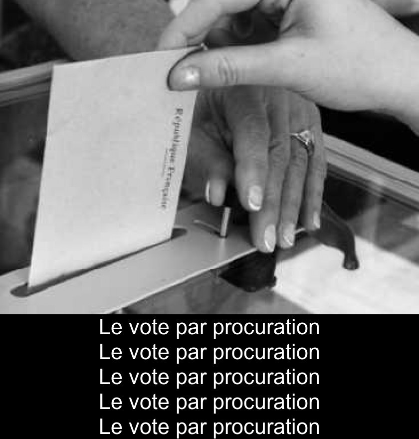 Le vote par procuration Le vote par procuration