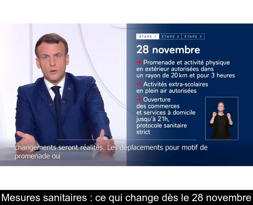 Mesures sanitaires : ce qui change dès le 28 novembre Mesures sanitaires : ce qui change dès le 28 novembre