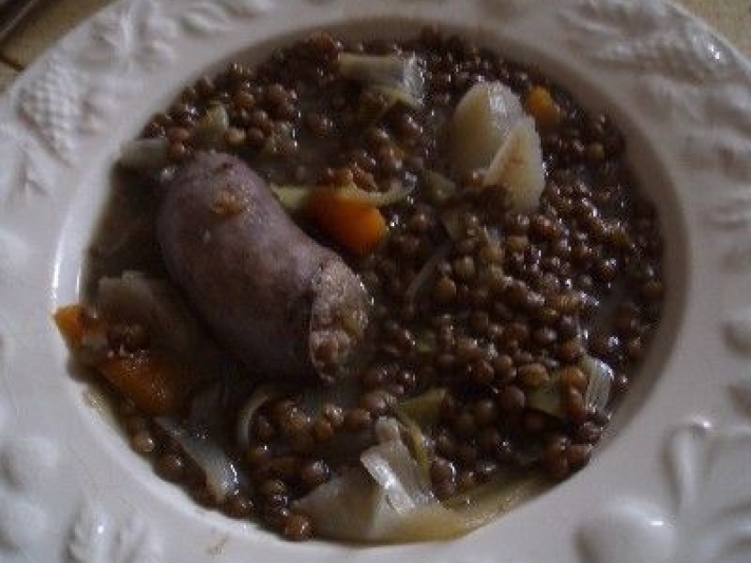 Recette de lentilles vertes aux saucisses Recette de lentilles vertes aux saucisses