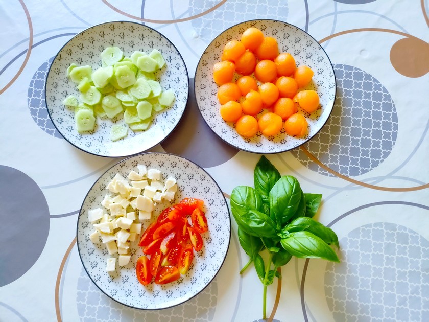 ingrédients de la salade fraîcheur