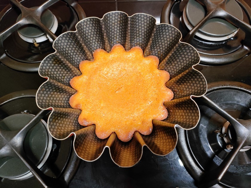 flan sucré à la citrouille après cuisson