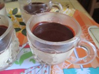 La panna cotta au café et son coulis chocolat café