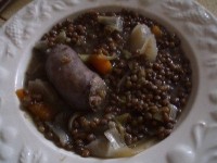 Recette de lentilles vertes aux saucisses
