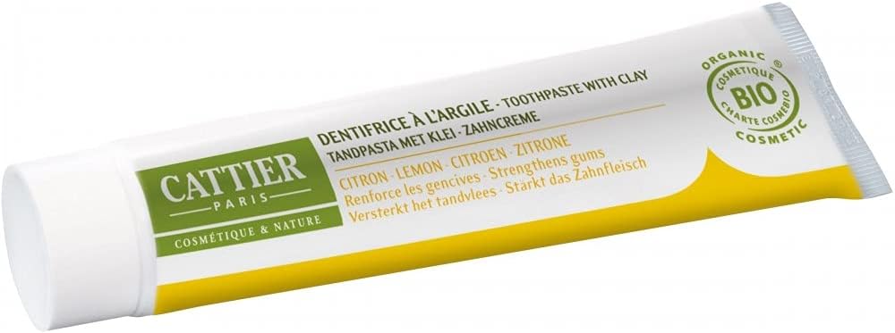 Dentifrice reminéralisant à l'argile et citron Cattier Bio - Renforce les gencives, 75 ml