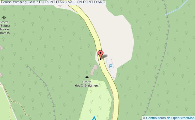 plan Camping Camp Du Pont D'arc VALLON PONT D'ARC