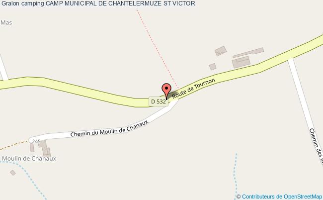 plan Camping Camp Municipal De Chantelermuze ST VICTOR