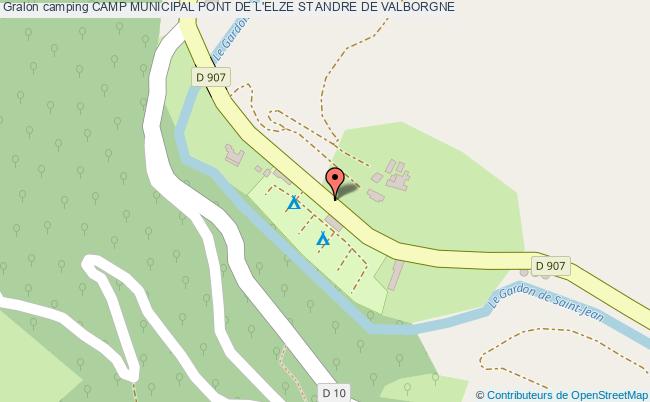 plan Camping Camp Municipal Pont De L'elze ST ANDRE DE VALBORGNE
