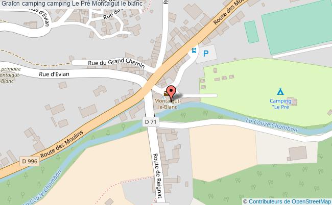 plan Camping Le Pré Montaigut le blanc