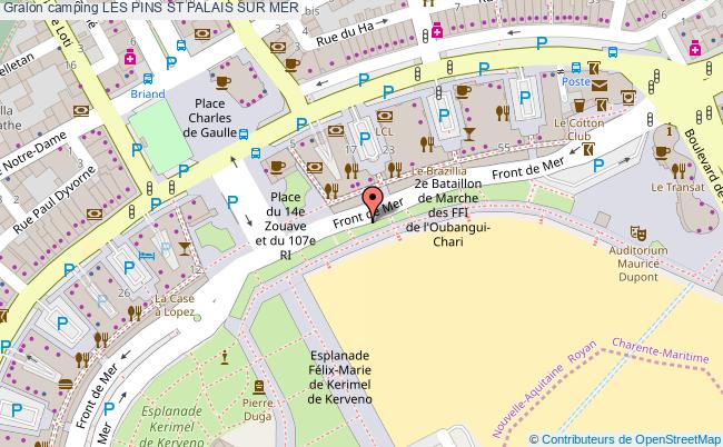 plan Camping Paradis Les Pins St palais sur mer