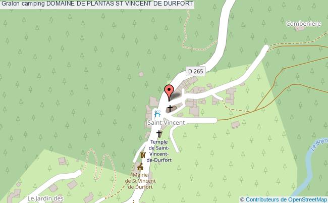 plan Camping Domaine De Plantas ST VINCENT DE DURFORT