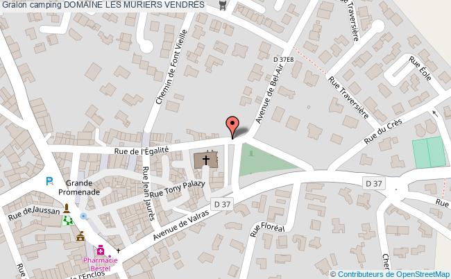 plan Camping Domaine Les Muriers VENDRES