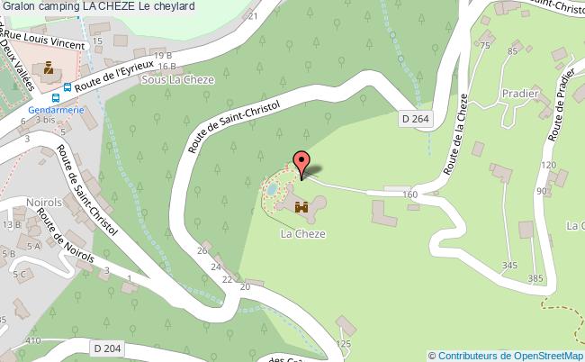 plan Camping La Cheze Le cheylard