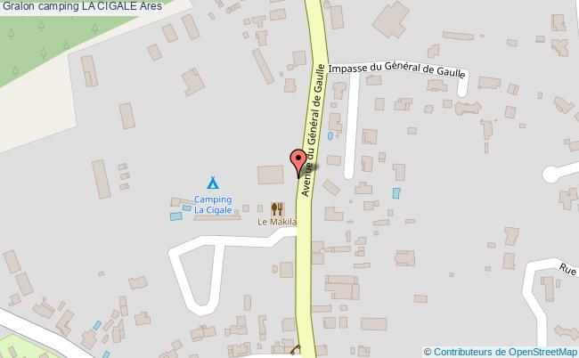 plan Camping La Cigale Ares