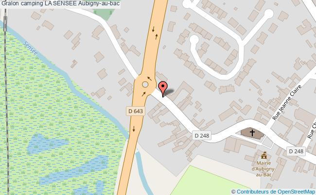 plan Camping La Sensee Aubigny-au-bac