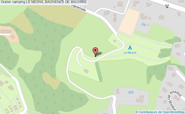 plan Camping Le Mesnil BAGNERES DE BIGORRE