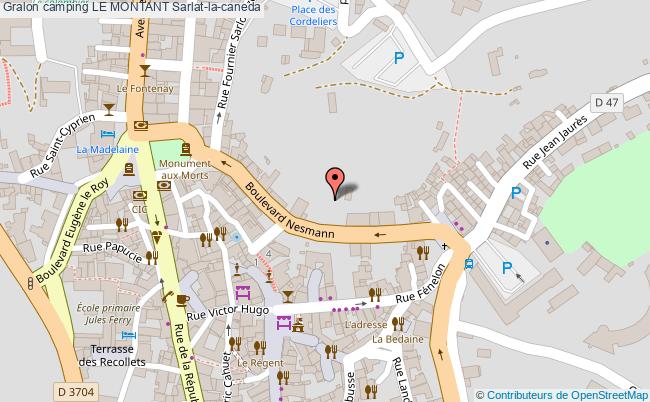 plan Camping Le Montant Sarlat-la-caneda