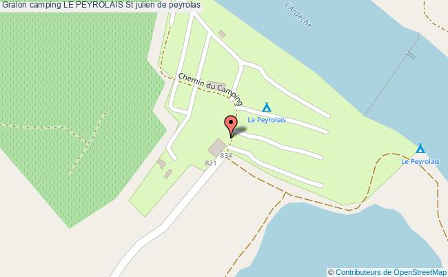 plan Camping Le Peyrolais St julien de peyrolas