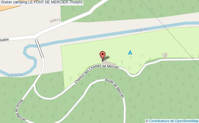 plan Camping Le Pont De Mercier Thueyts
