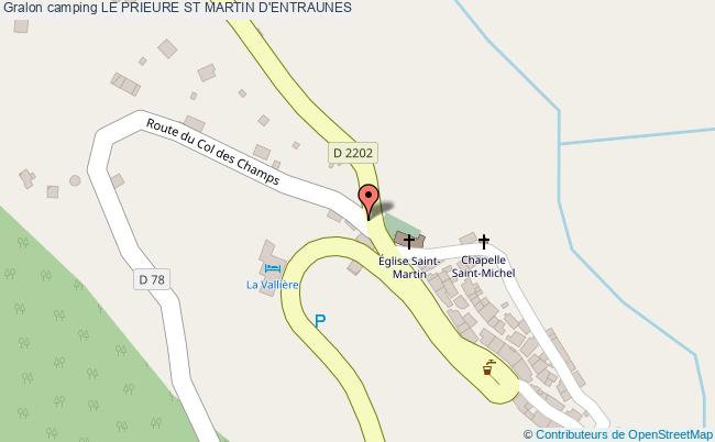 plan Camping Le Prieure ST MARTIN D'ENTRAUNES