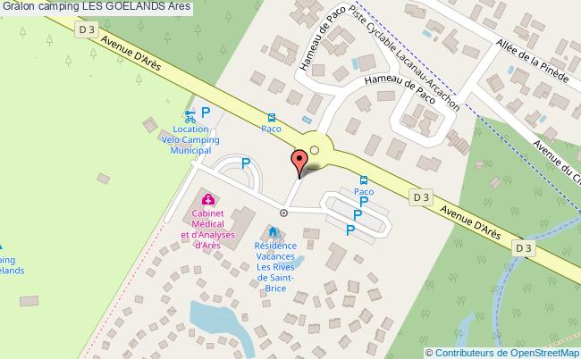 plan Camping Les Goelands Ares